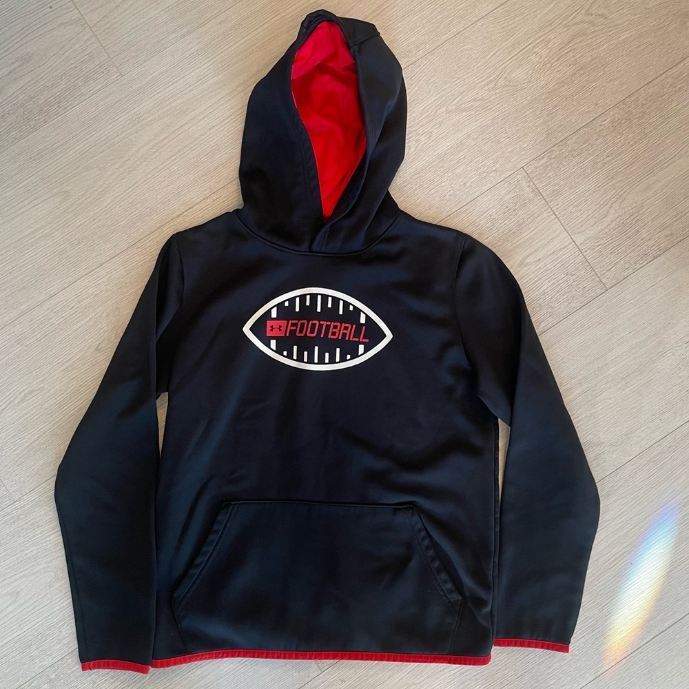 Black & Red Under Armour Football Hoodie-Large